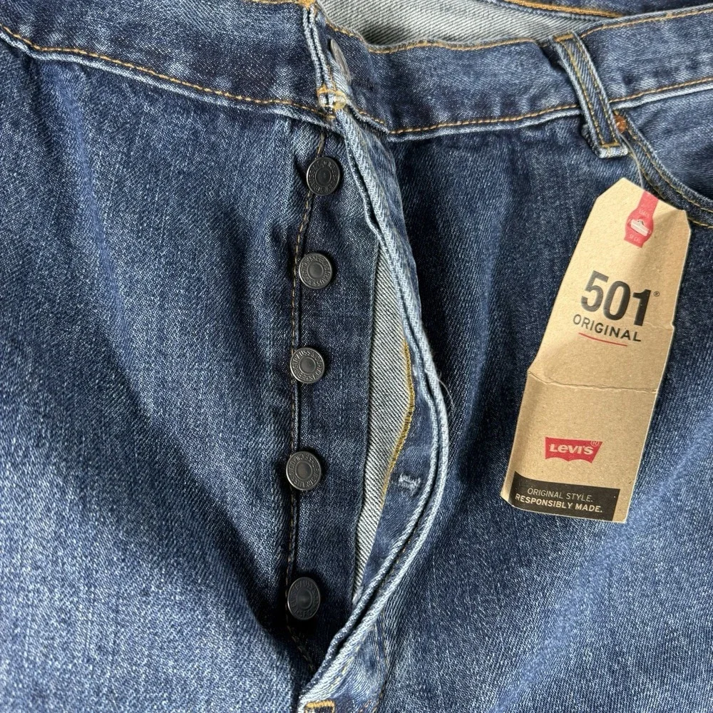 Levis 501 Original Fit Denim Jeans Mens 46x34 Straight Leg Button Fly Cotton NWT